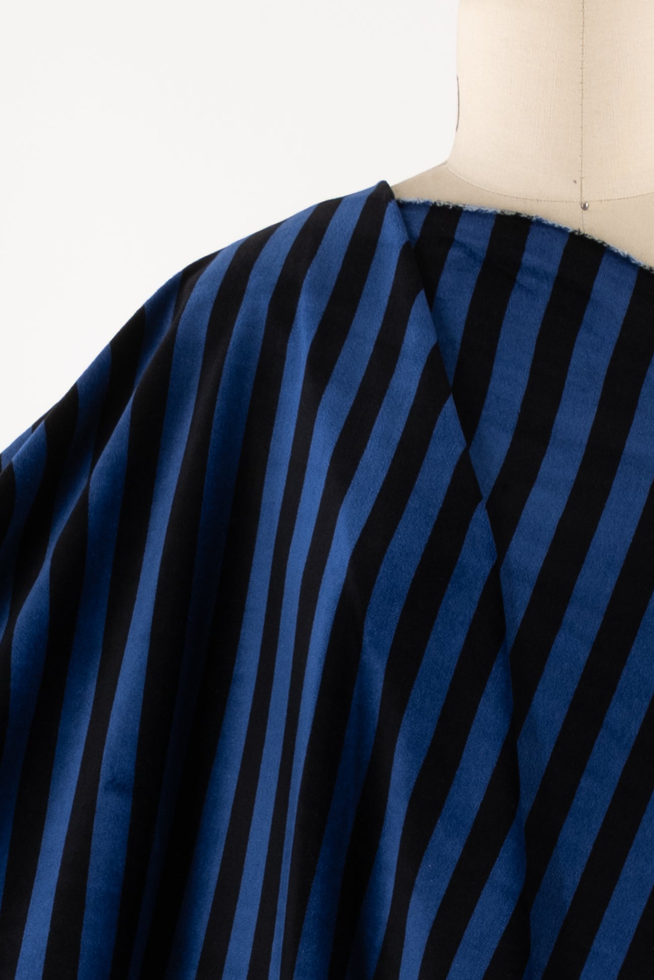Portofino Blue Stripes Velour Knit