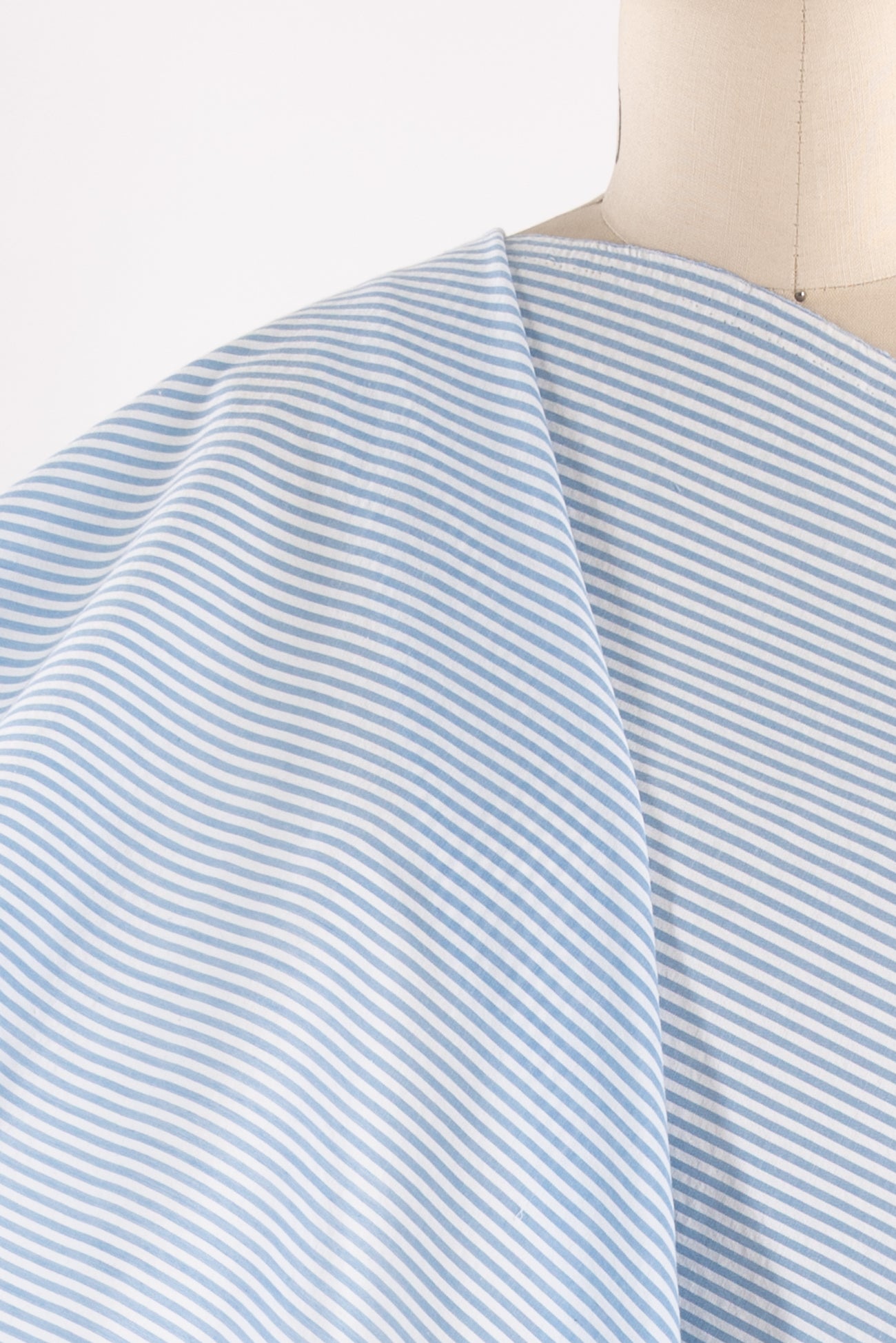 Powder Blue Cotton Seersucker Woven