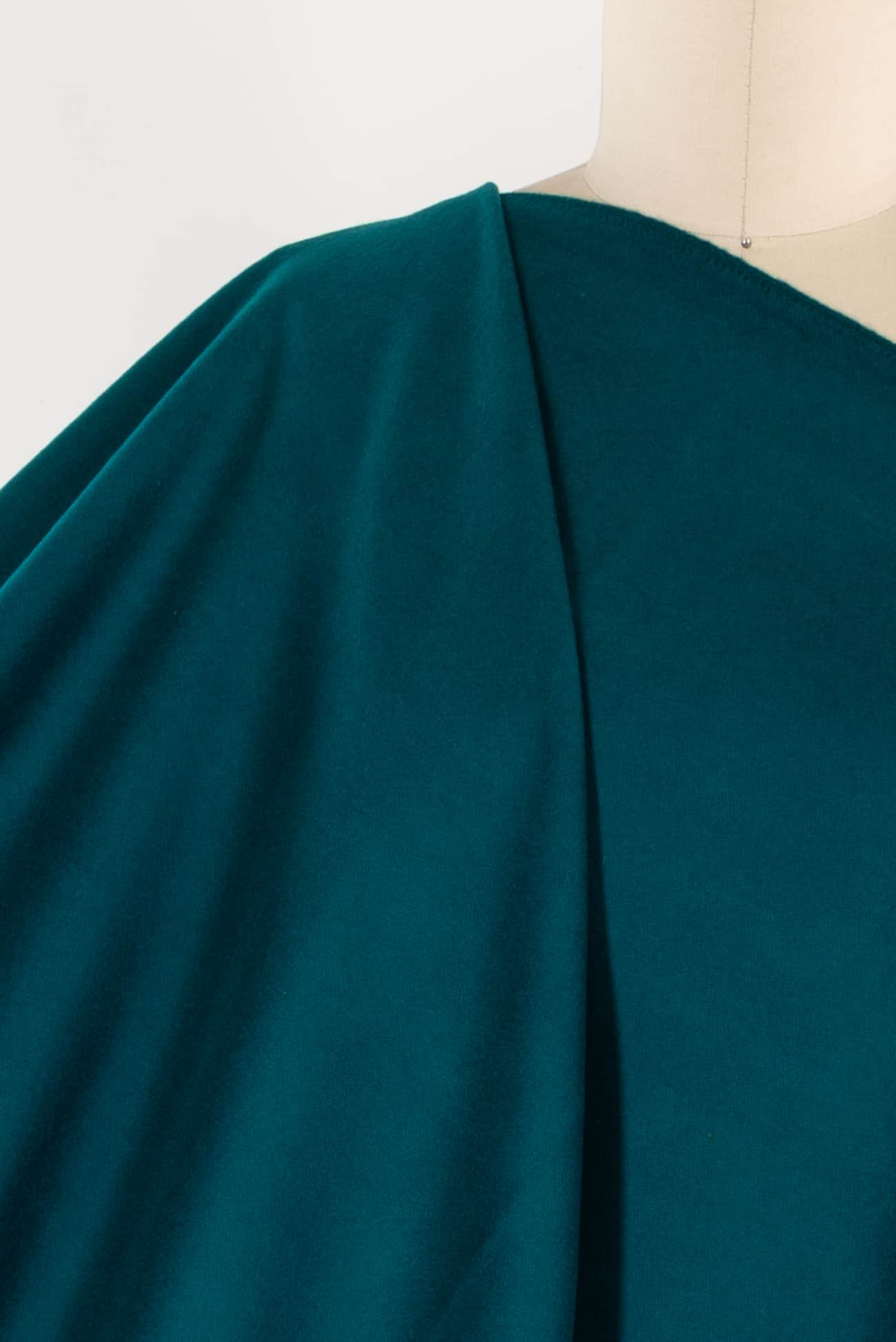 Peacock Teal Wool Melton Woven