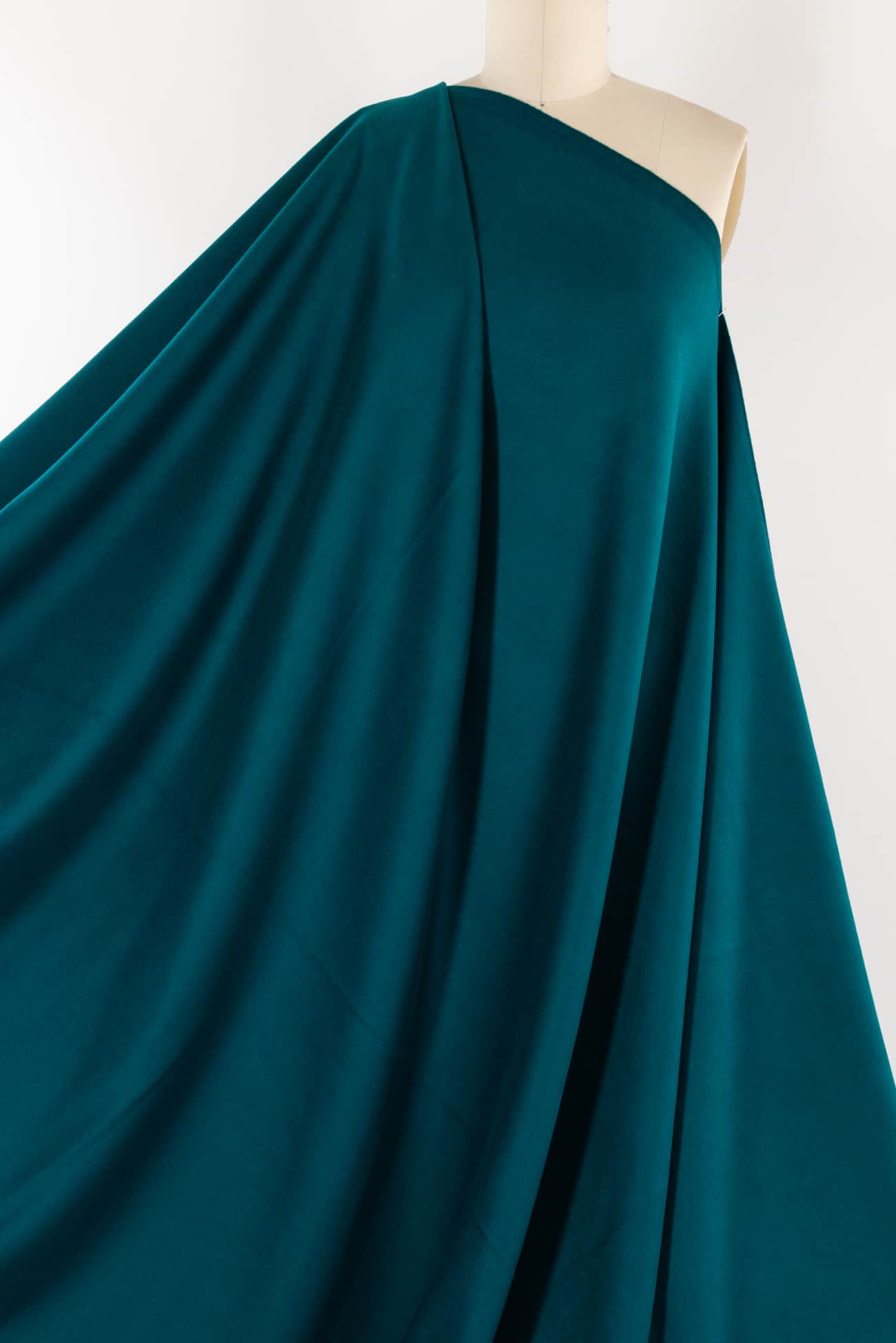 Peacock Teal Wool Melton Woven