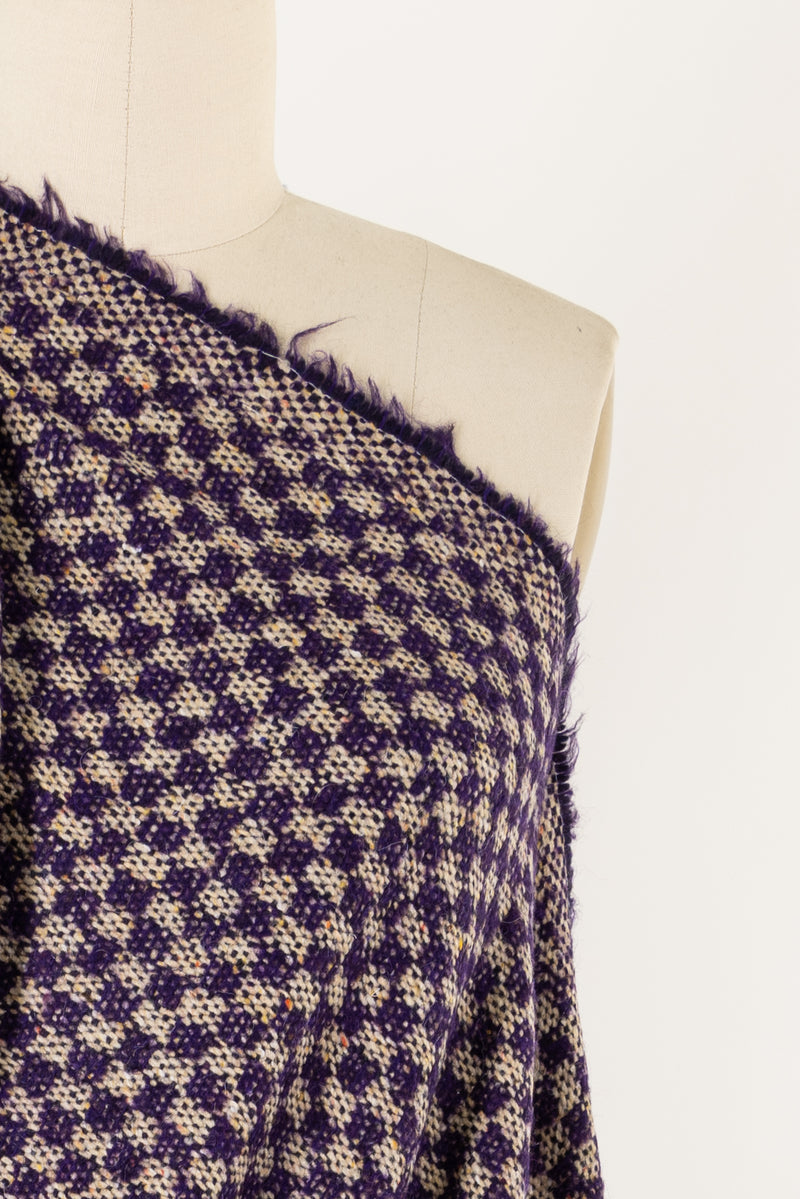 Purple Checkerboard Wool Woven - SPECIAL CUT