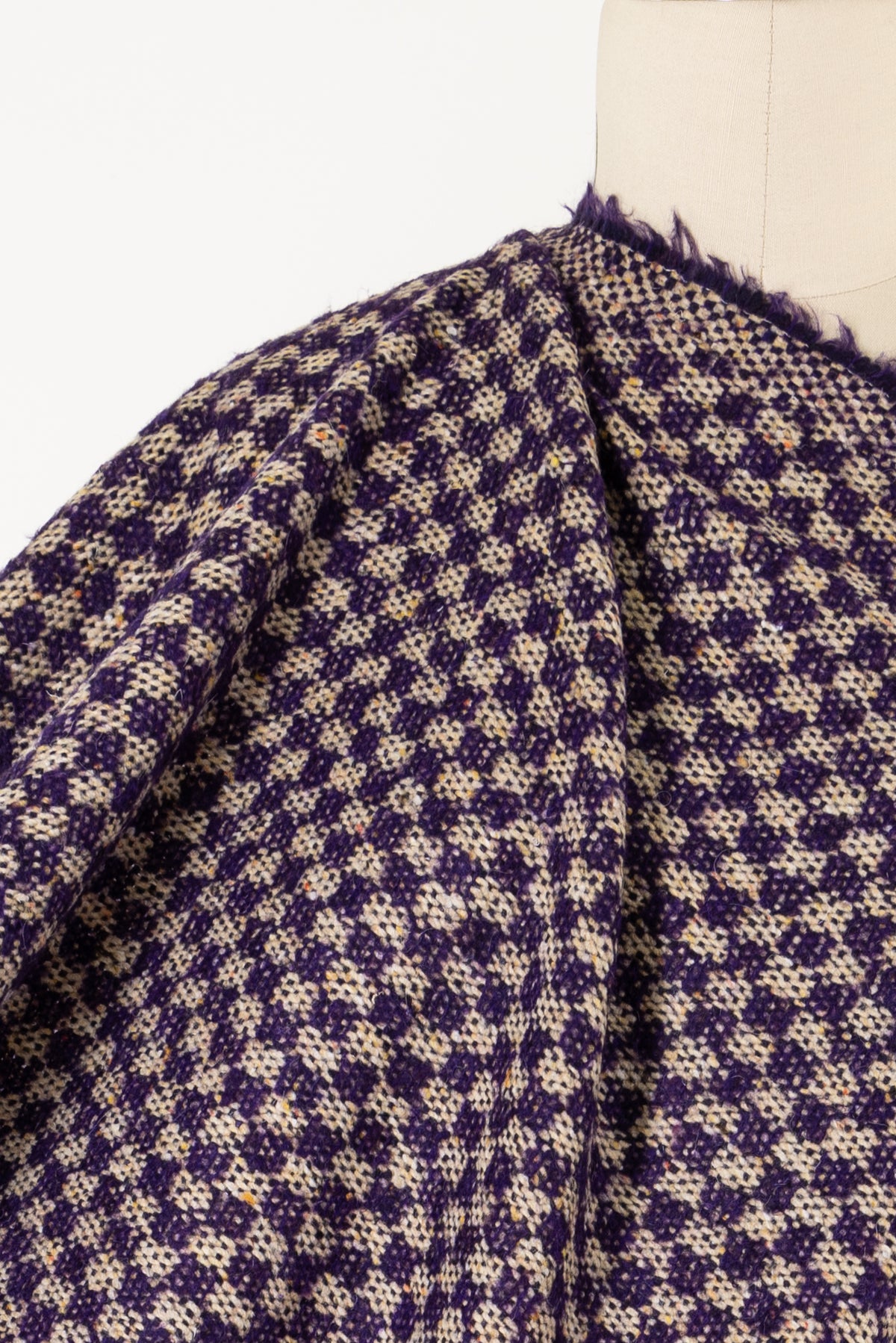 Purple Checkerboard Wool Woven - SPECIAL CUT