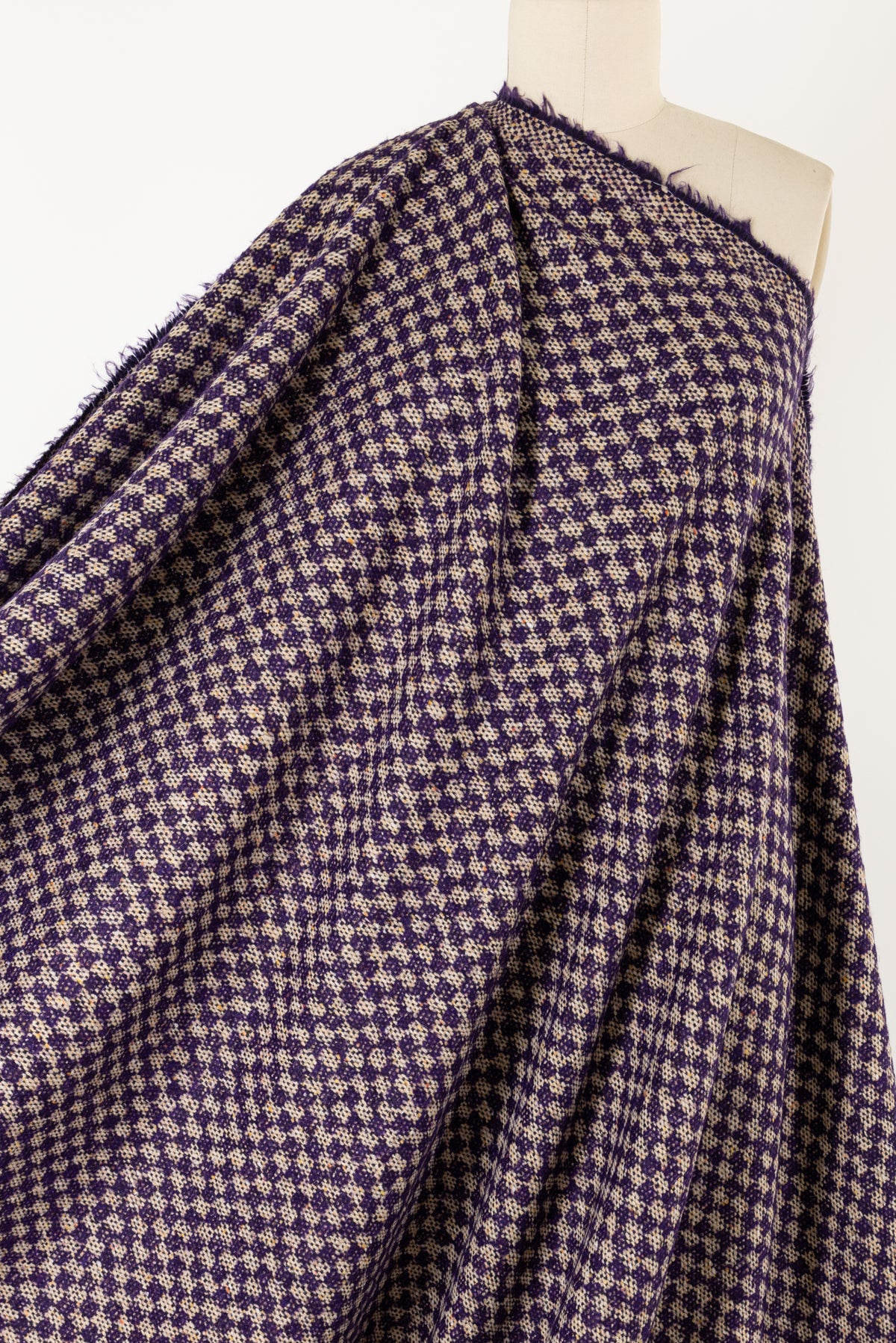 Purple Checkerboard Wool Woven - SPECIAL CUT