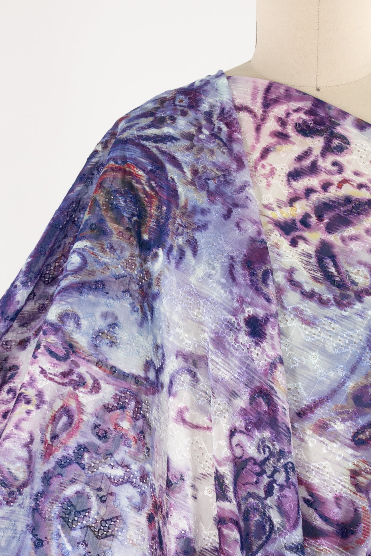 Purple Haze Italian Silk/Cotton Eyelet Woven