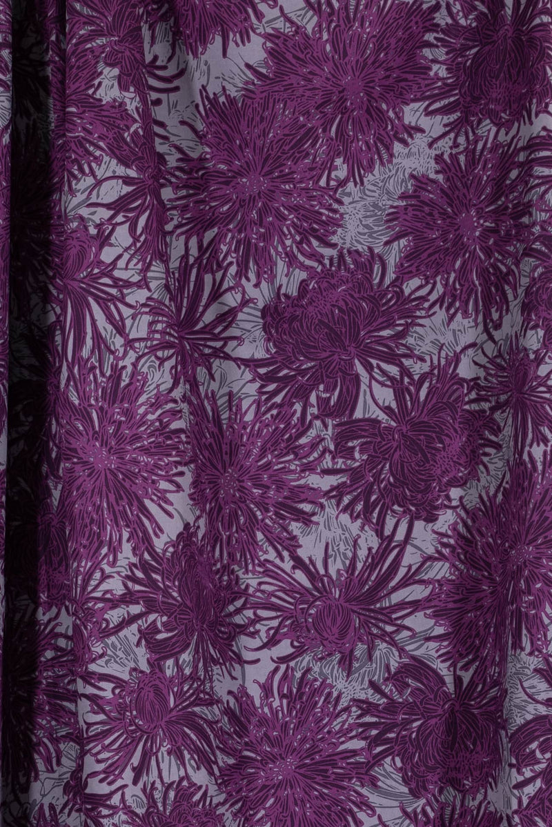 Purple Mums Stretch Cotton Woven
