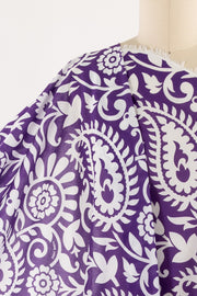 Purple Paisley Italian Cotton Woven