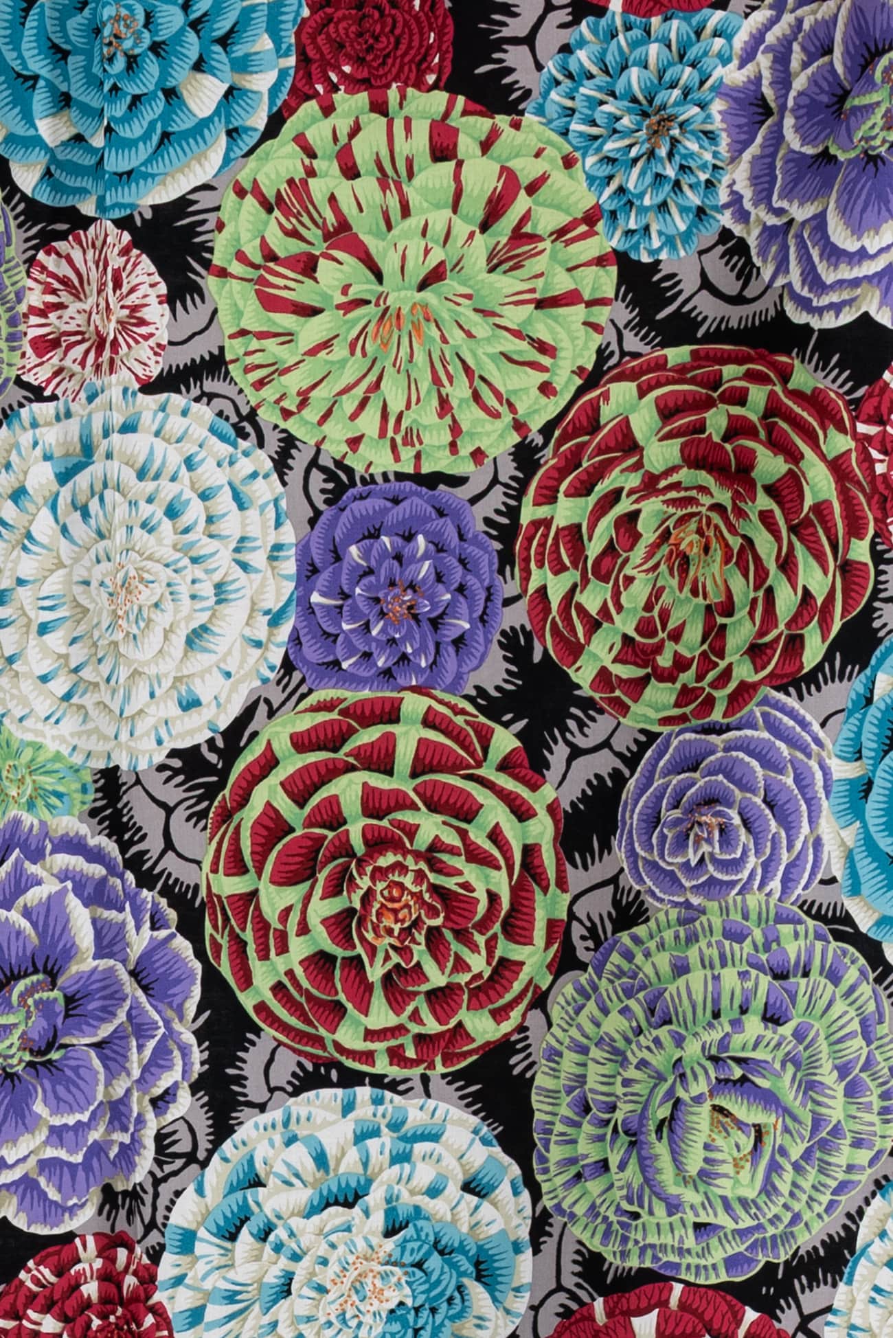 Rainbow Dahlias Cotton Woven