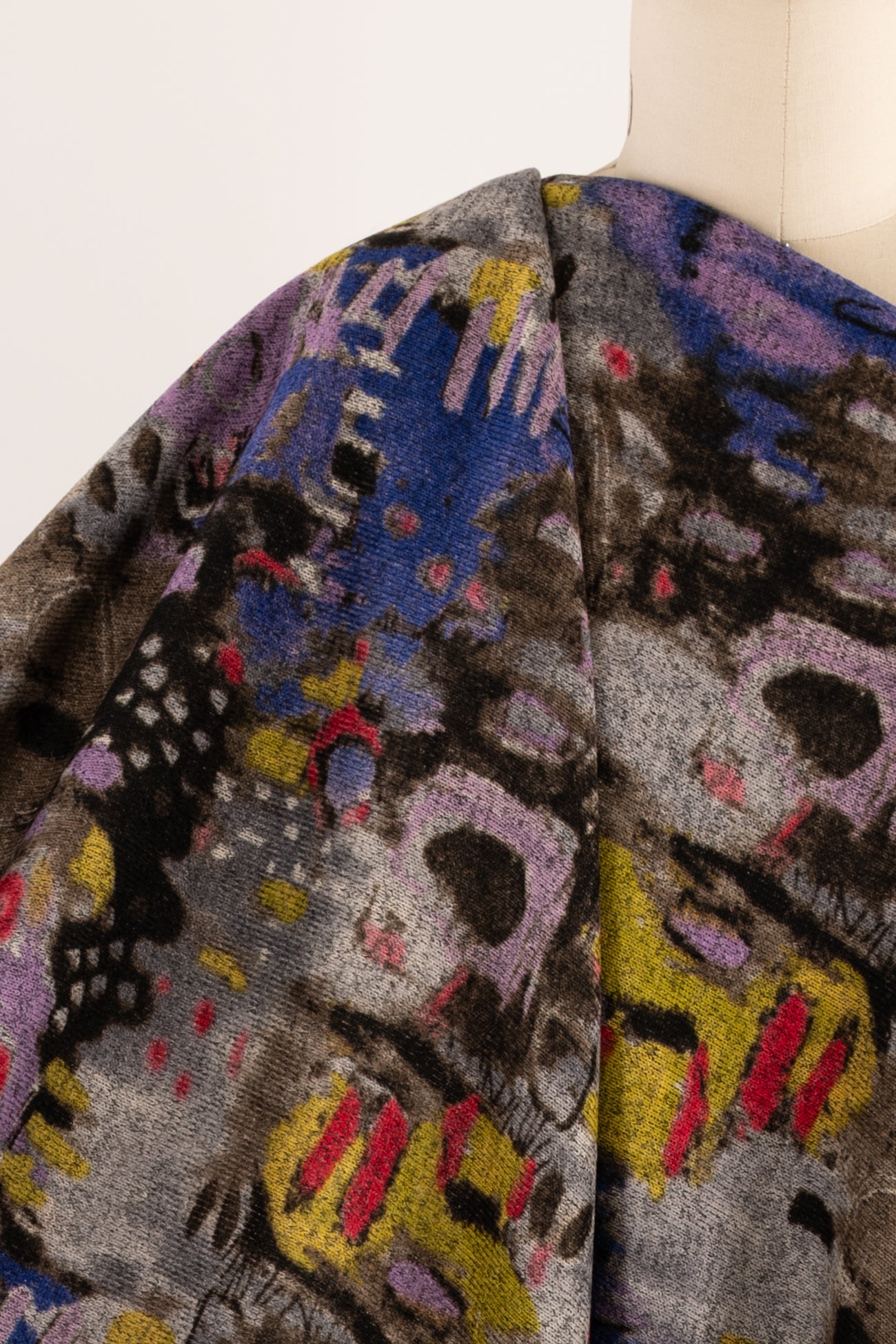 Rainbow Gathering Cotton Blend Fleece Knit