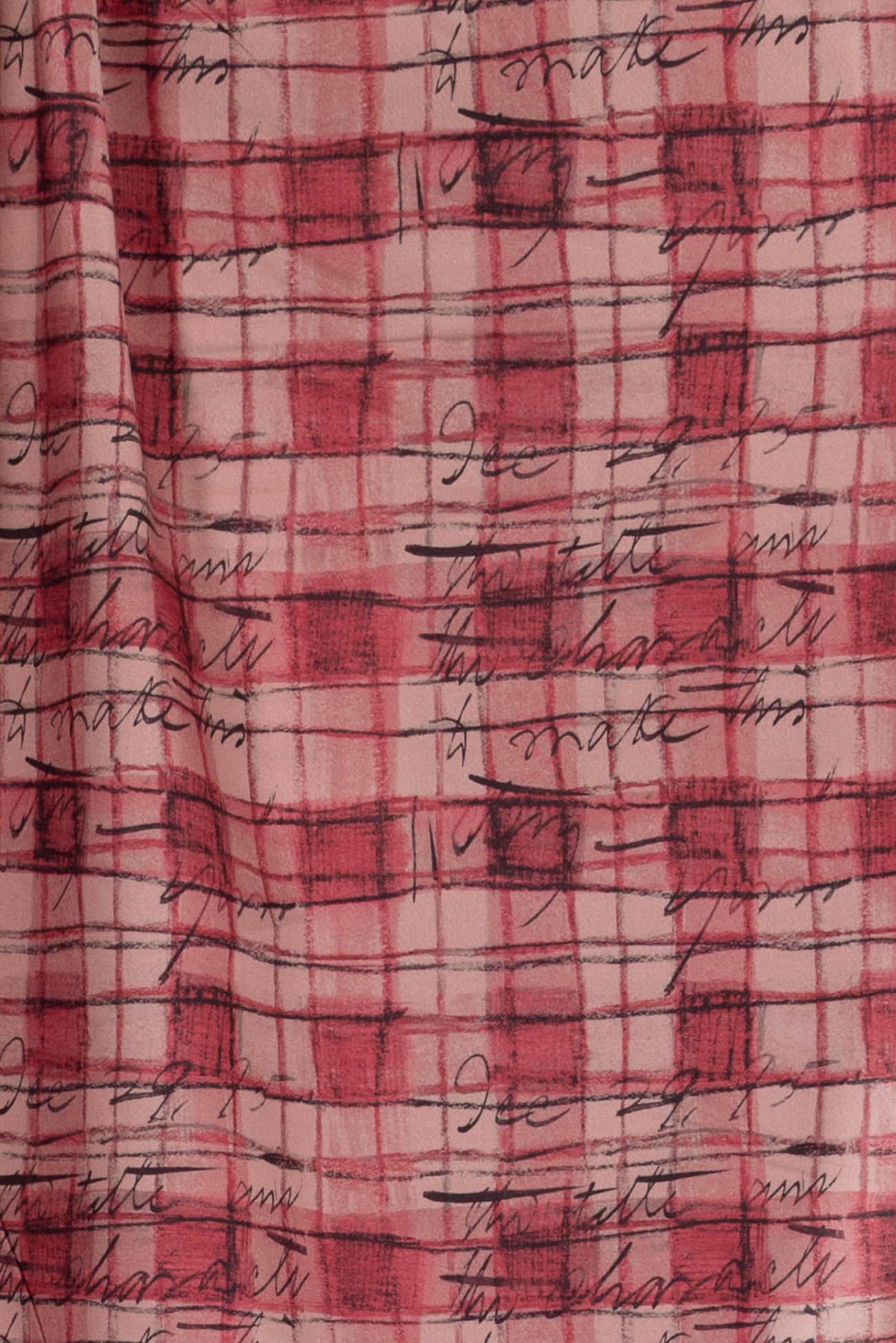 Raspberry Notes Cotton Woven