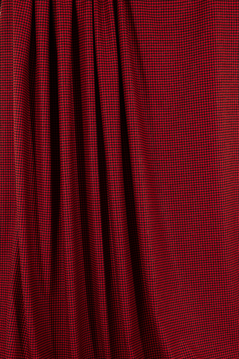 Red Houndstooth Italian Wool/Lurex Woven