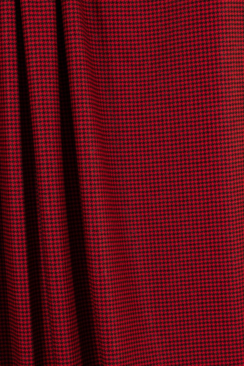 Red Houndstooth Italian Wool/Lurex Woven