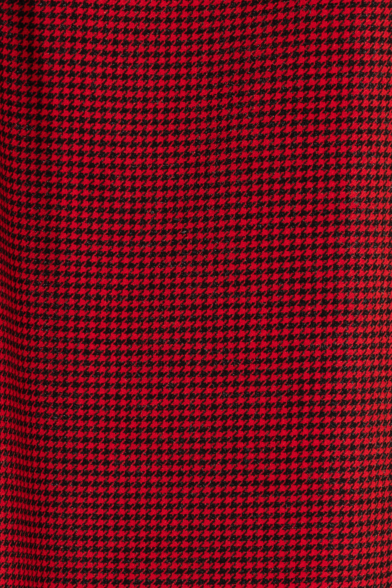 Red Houndstooth Italian Wool/Lurex Woven