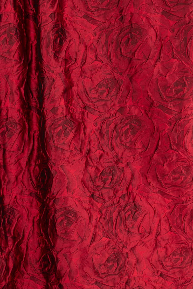 Red Roses Italian Brocade Woven