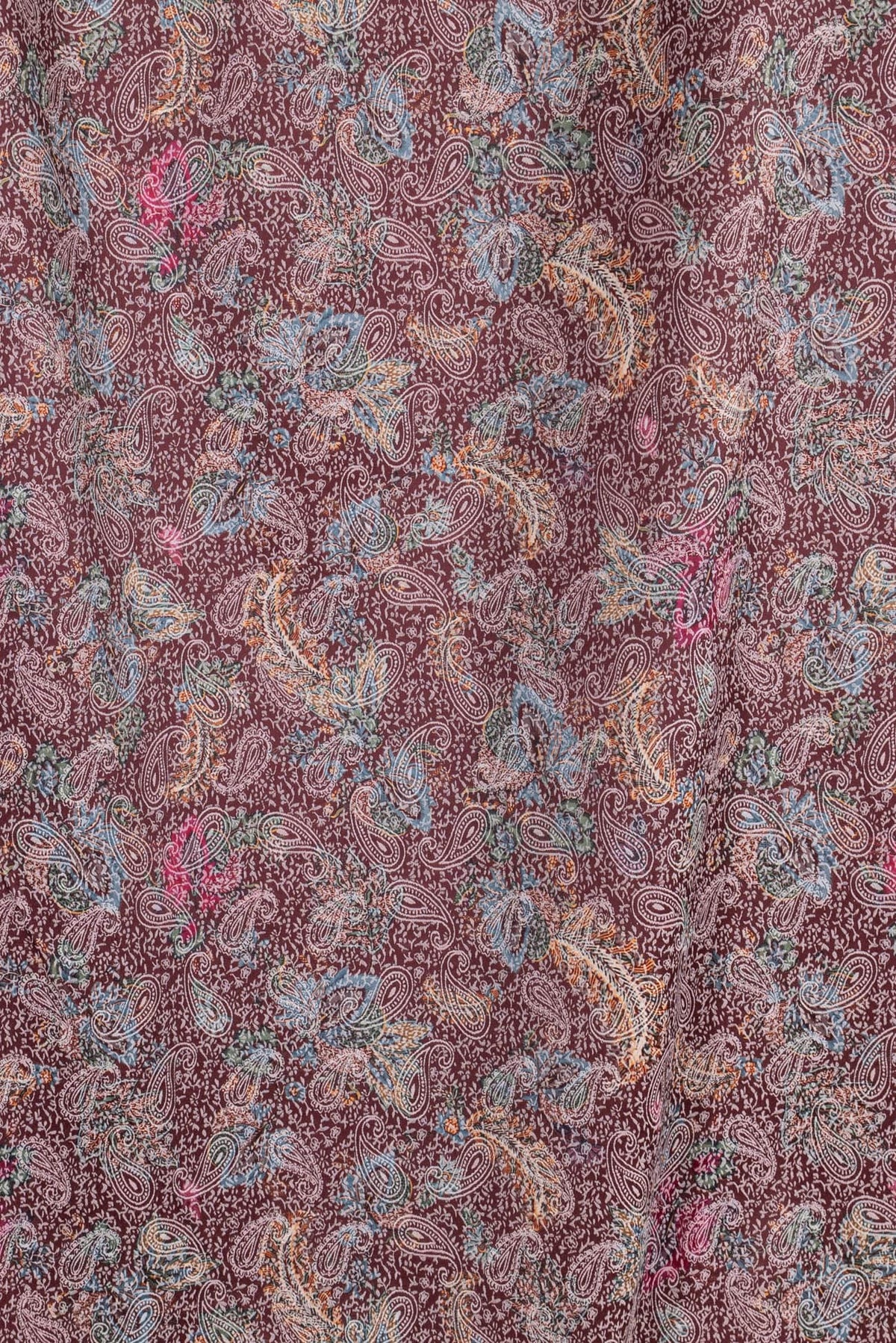 Ron Burgundy Paisley Italian Jacquard Stretch Woven