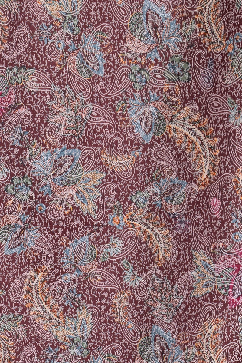 Ron Burgundy Paisley Italian Jacquard Stretch Woven