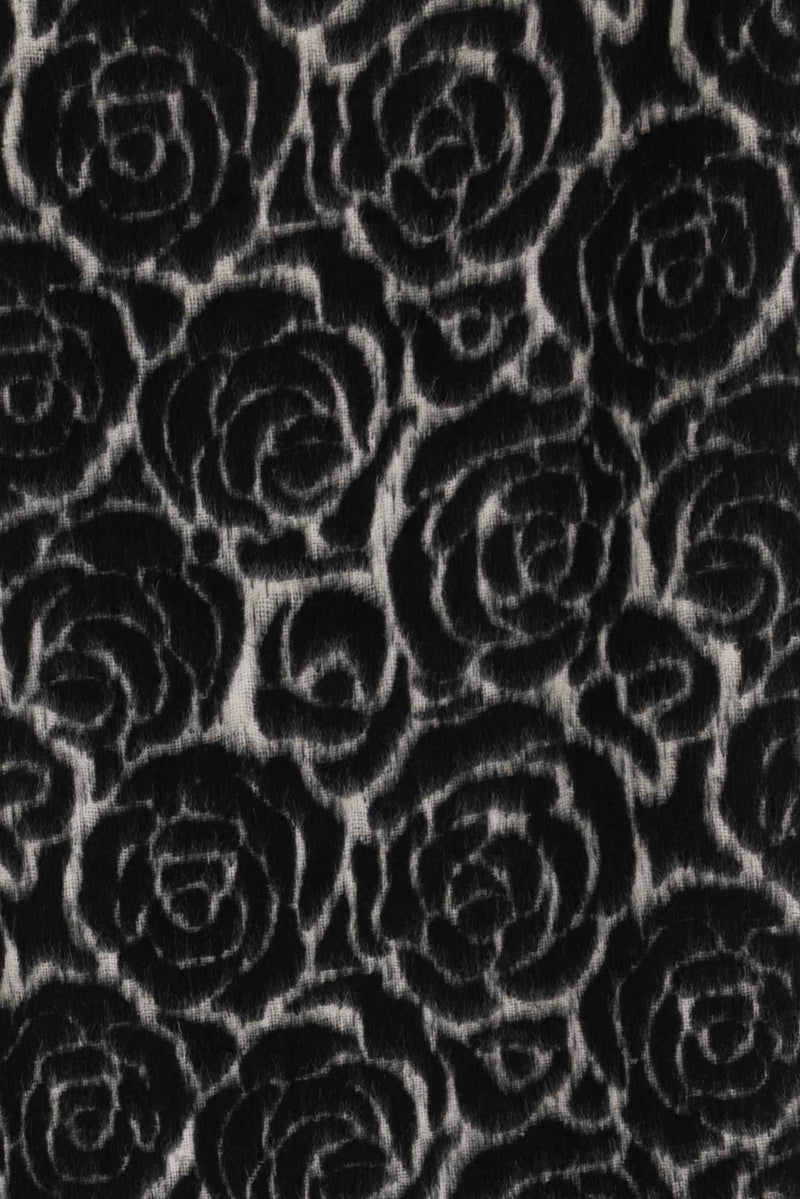 Rosa Black Italian Wool Blend Coating Woven