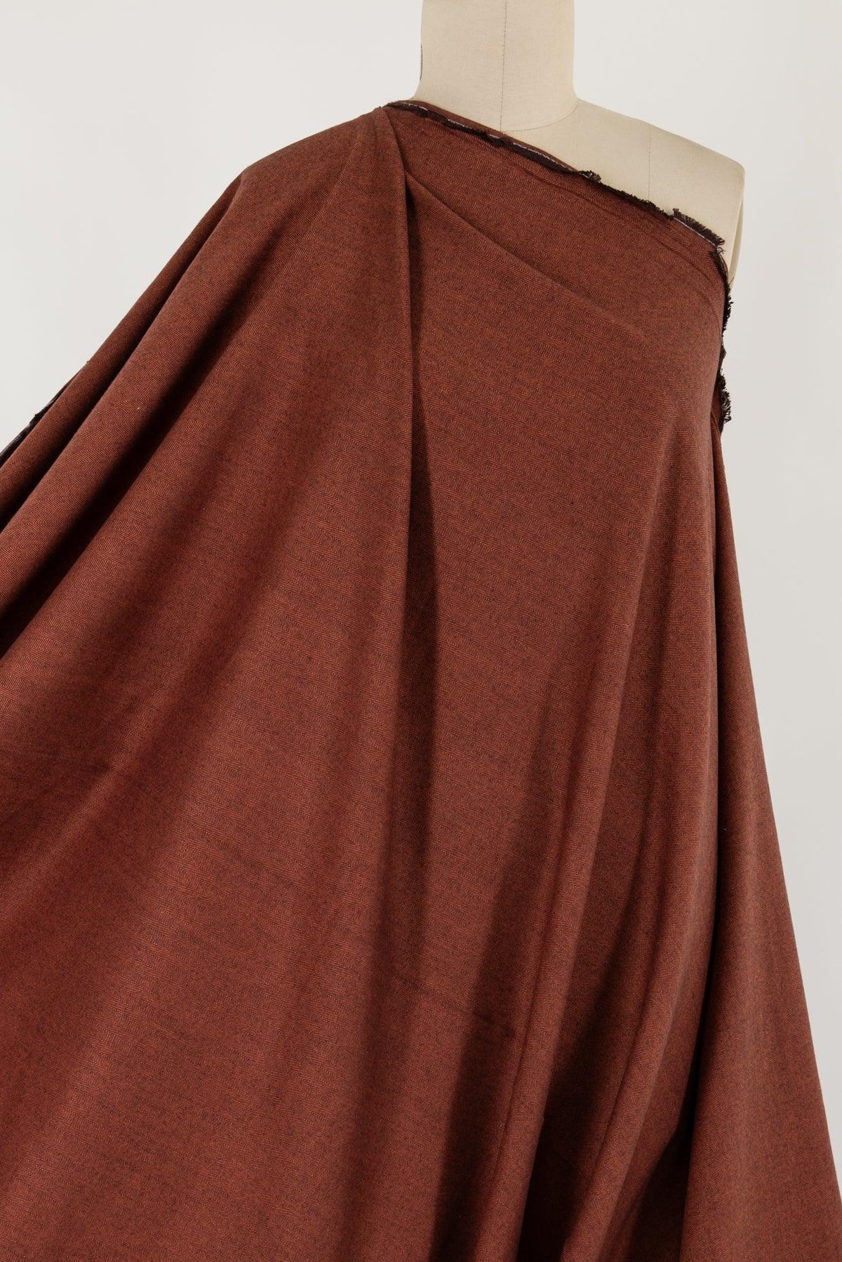 Rust Herringbone Cotton Flannel Woven - Marcy Tilton Fabrics