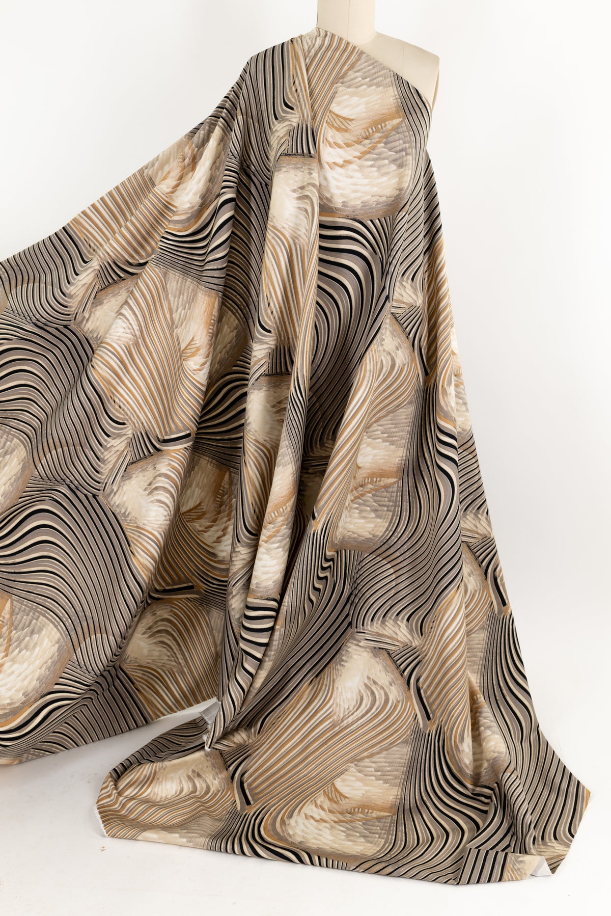 Sahara Swirl Italian Stretch Cotton Woven