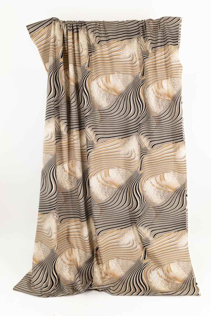 Sahara Swirl Italian Stretch Cotton Woven