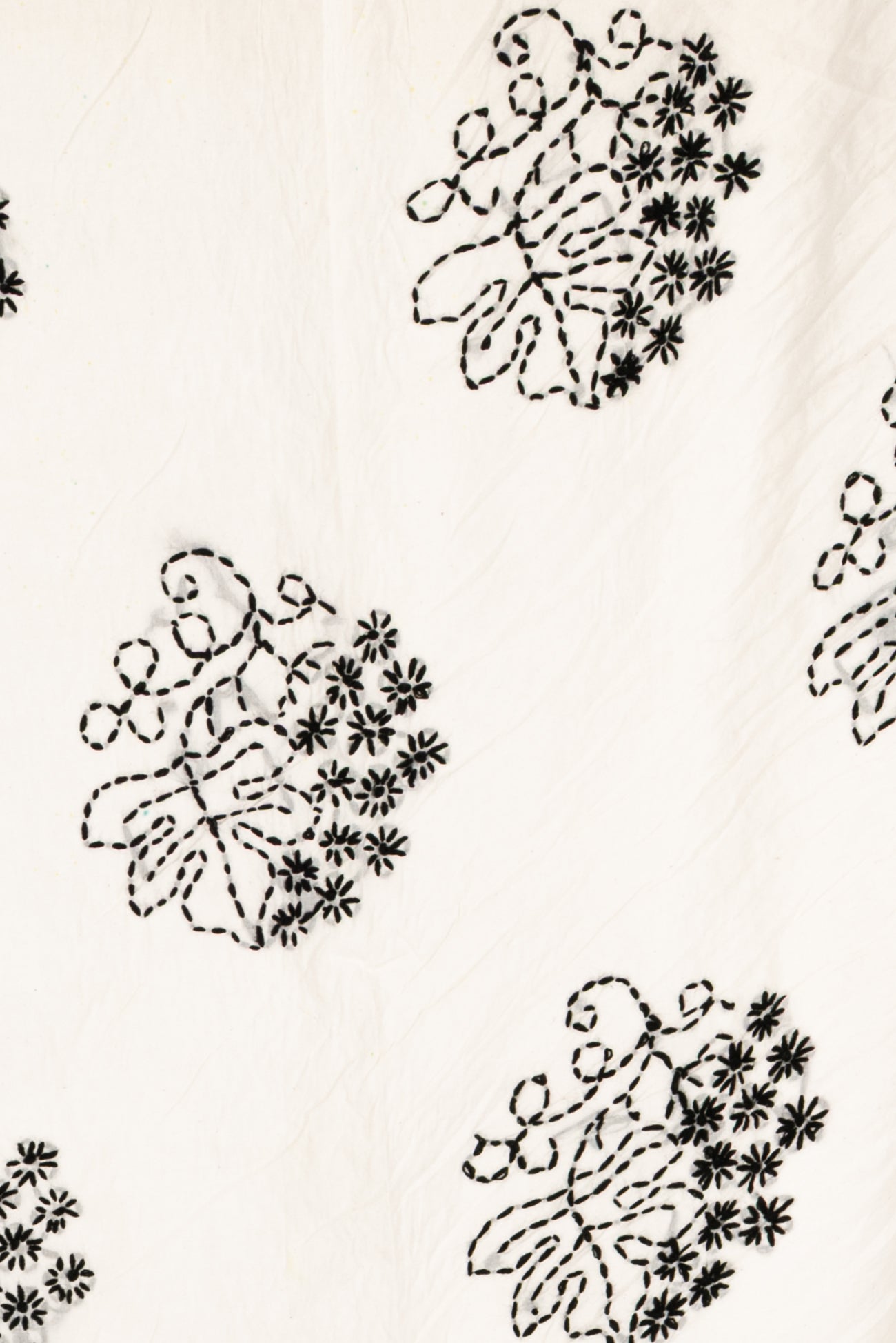 Samsara Hand Embroidered Indian Cotton Woven - SOLD BY THE CUT