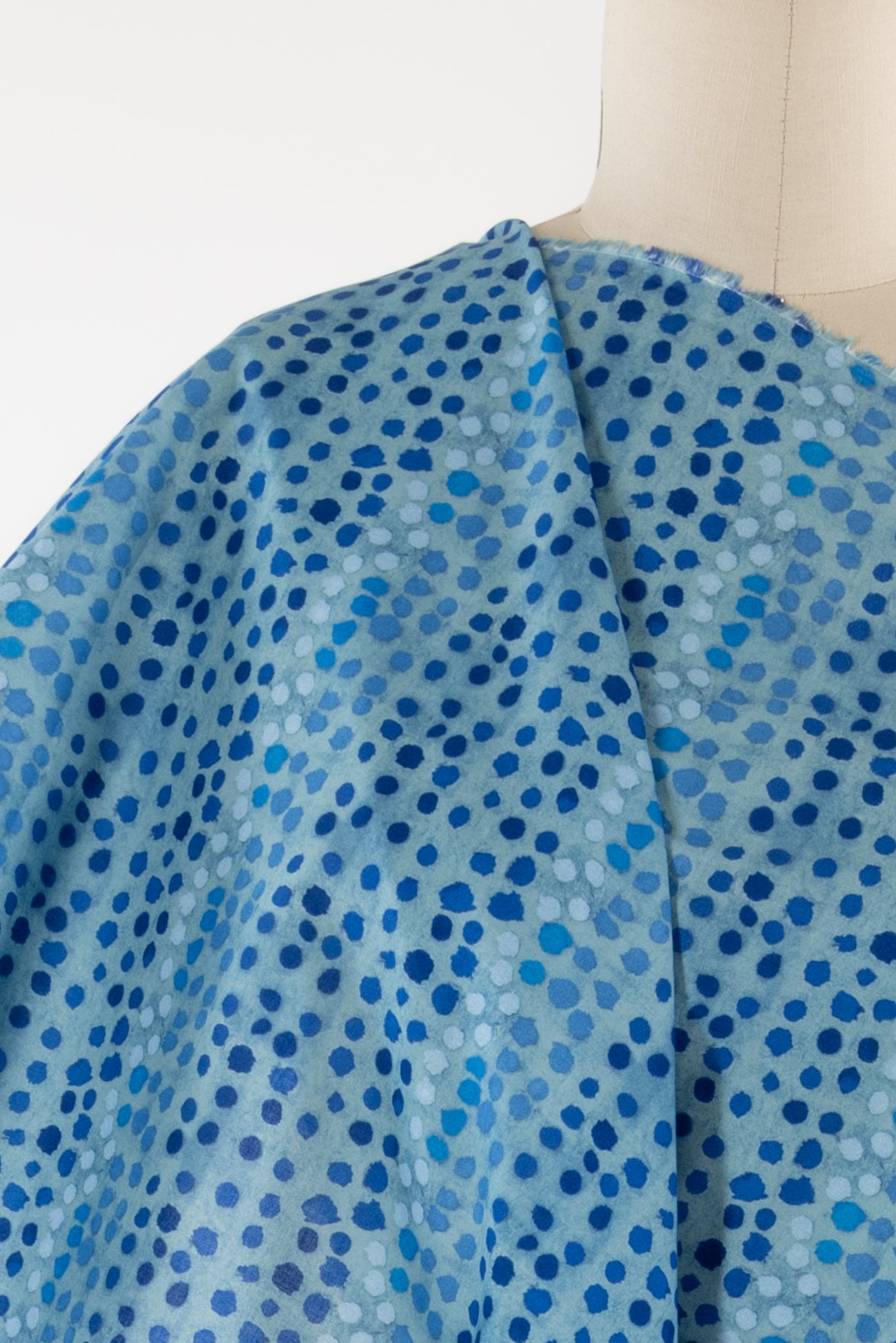 Sapphire And Lapis Dots Cotton Woven