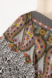 Scroll Border Paisley Italian Viscose Woven