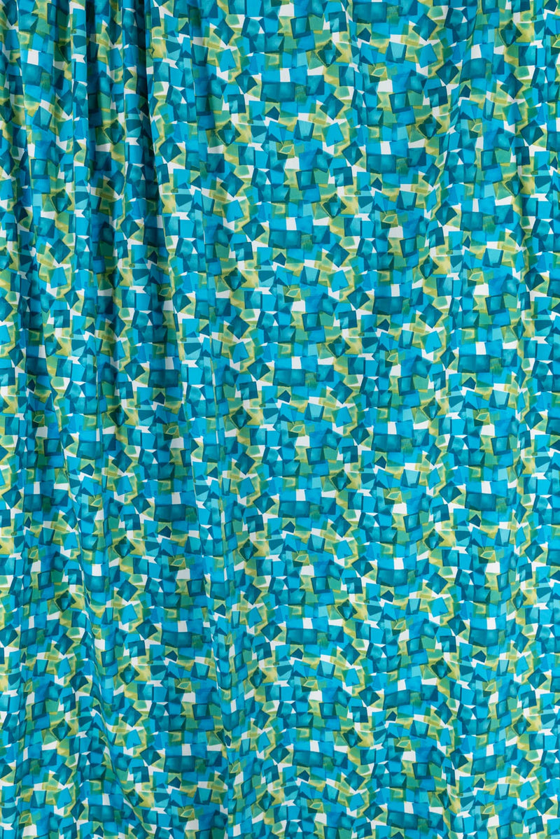 Sea Glass Blocks Stretch Cotton Woven