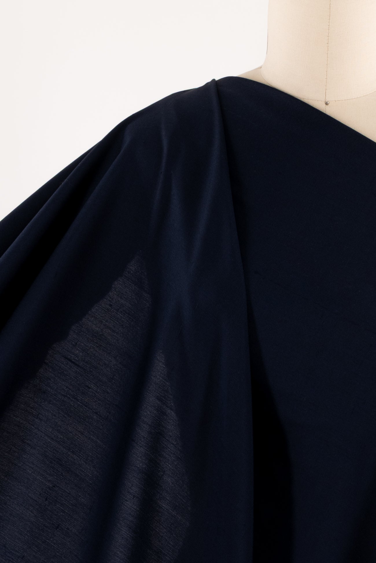 Shade Navy Silk Shantung Woven