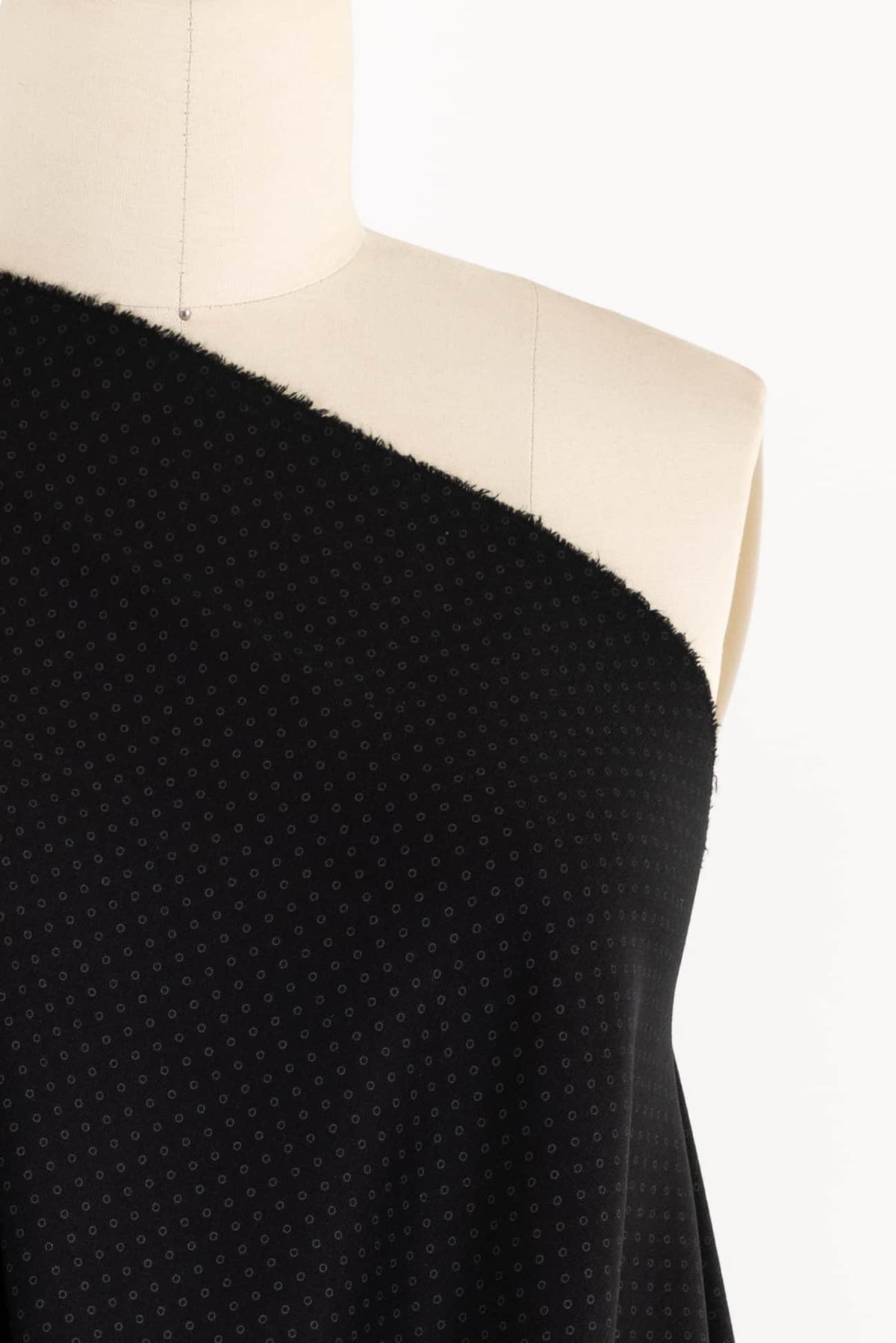 Shadow Dot Black Italian Ponte Knit