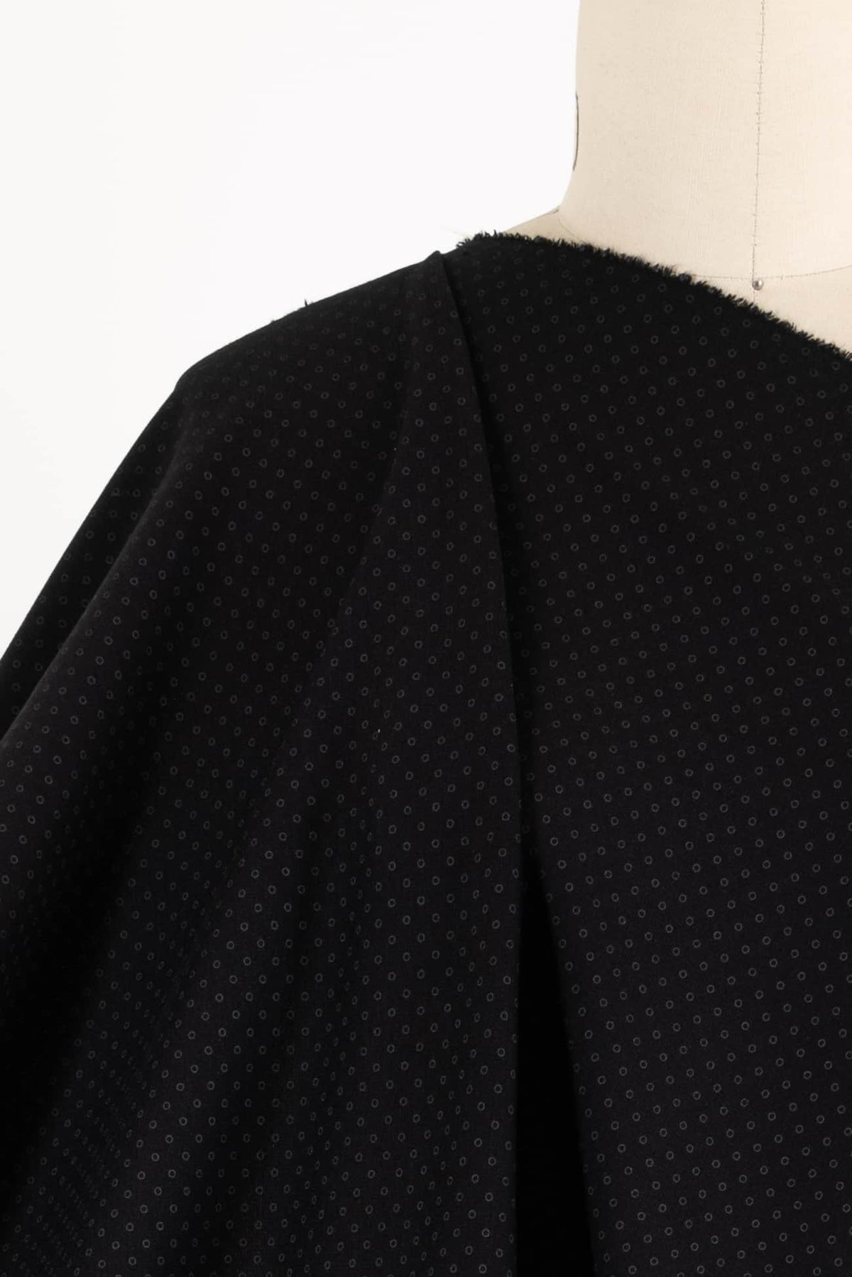 Shadow Dot Black Italian Ponte Knit