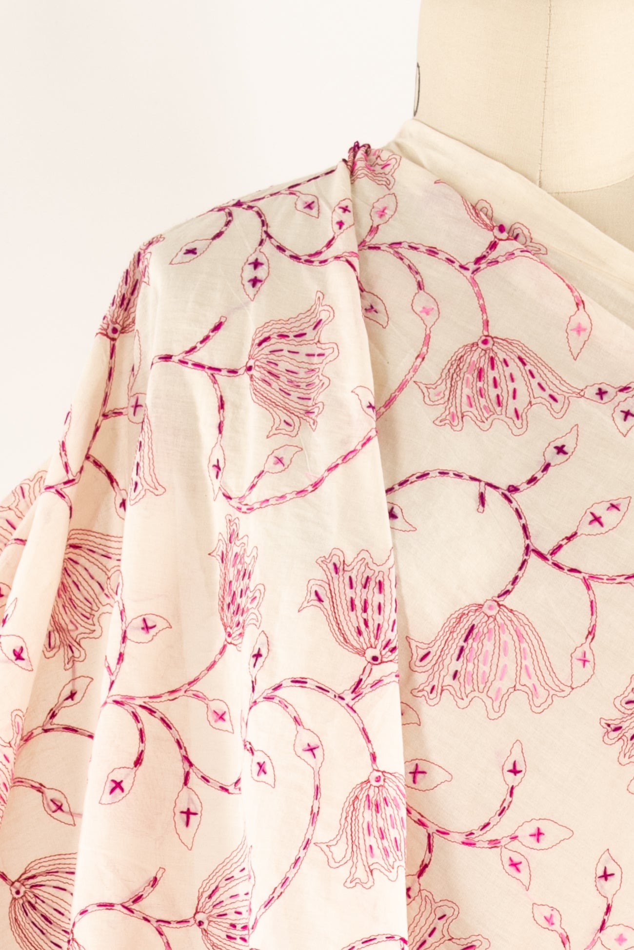Shalimar Hand Embroidered Indian Cotton Woven - SOLD BY THE CUT