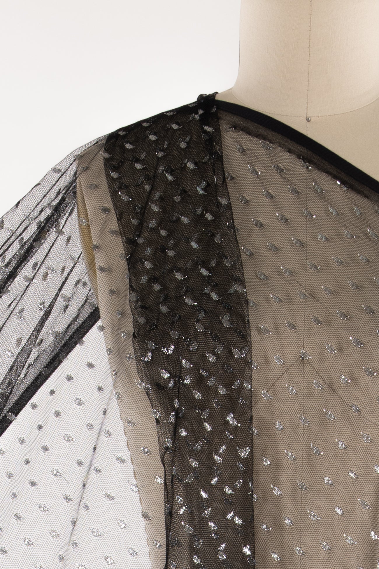 Silver Confetti Tulle Mesh