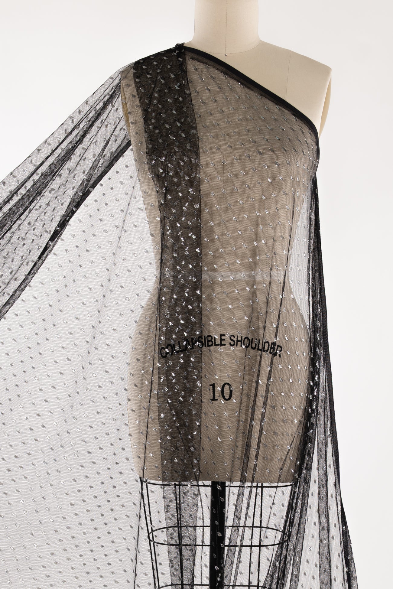 Silver Confetti Tulle Mesh