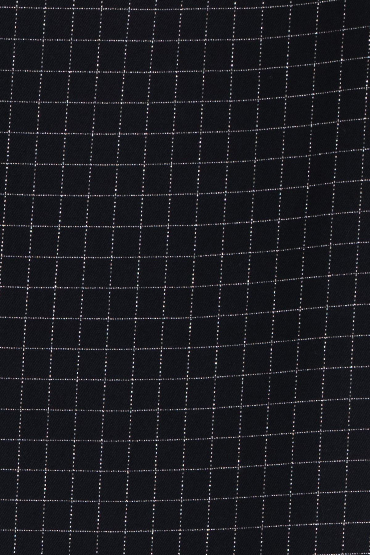 Silver Windowpane Checks Cotton Woven