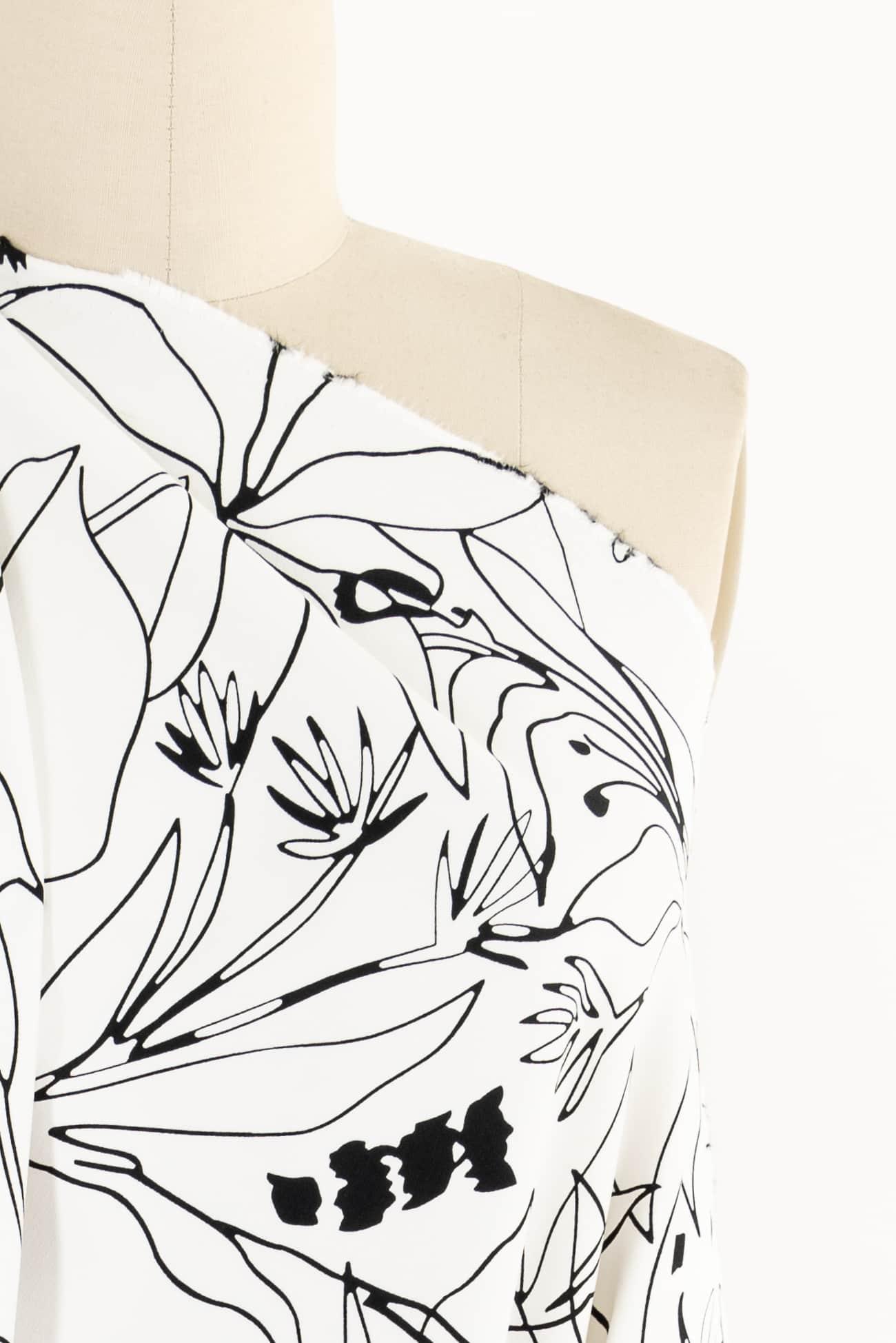 Ace Sketched Floral Stretch Woven - Marcy Tilton Fabrics