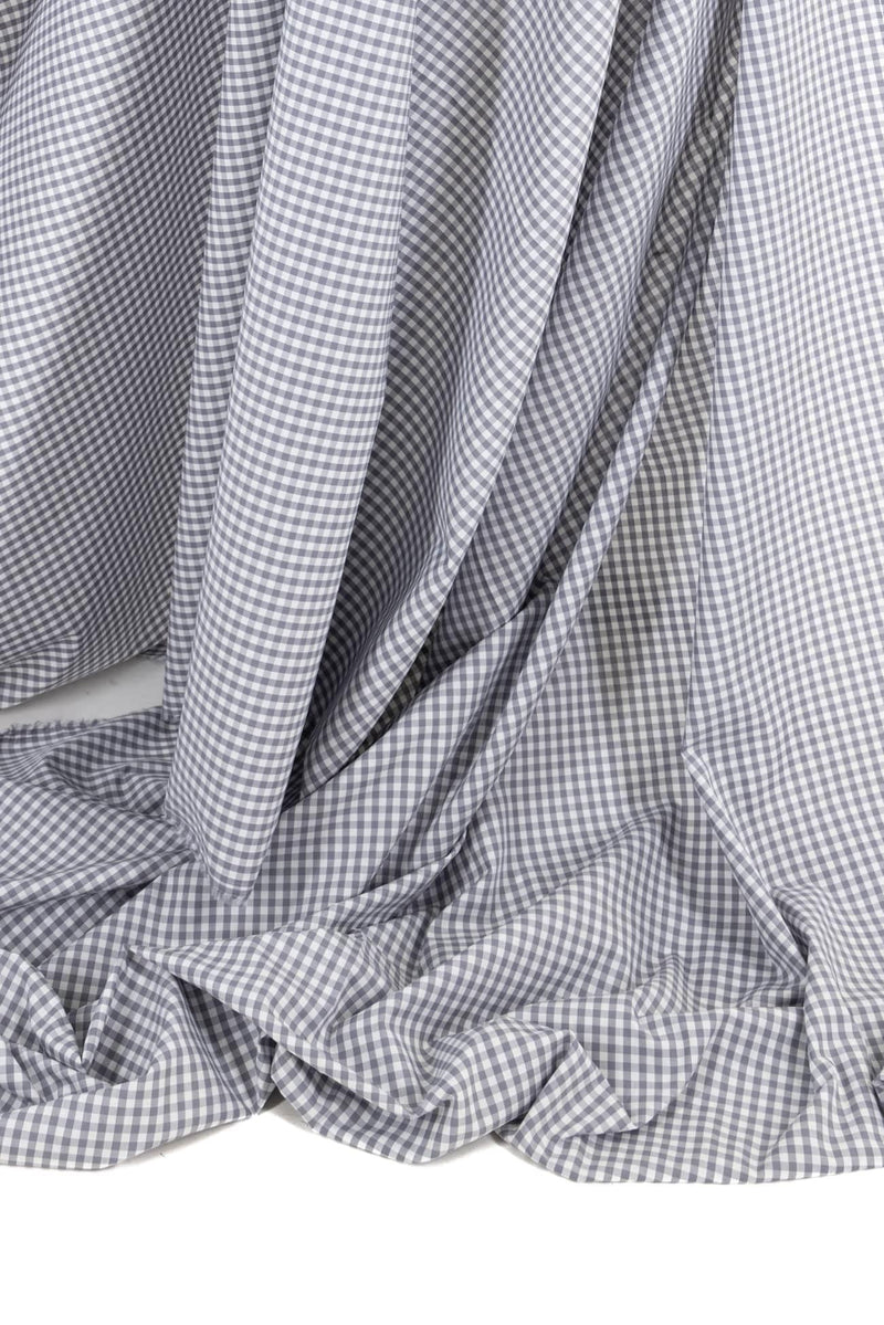 Gray Sky Gingham Check Japanese Cotton Woven - Marcy Tilton Fabrics