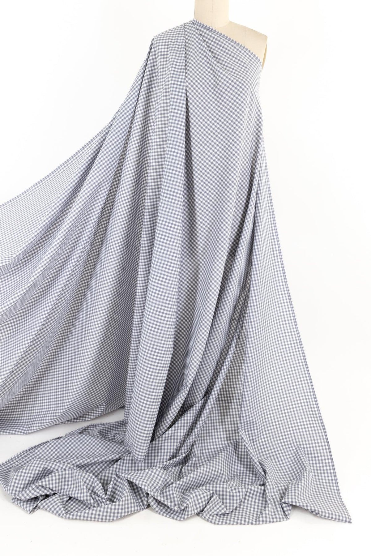 Gray Sky Gingham Check Japanese Cotton Woven - Marcy Tilton Fabrics
