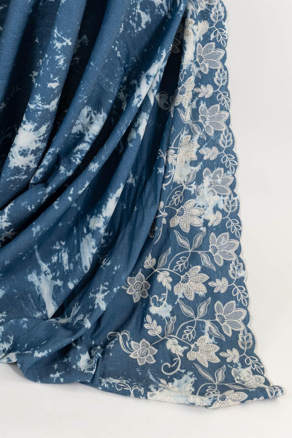 Skyland Shibori Embroidered Cotton Woven - Marcy Tilton Fabrics