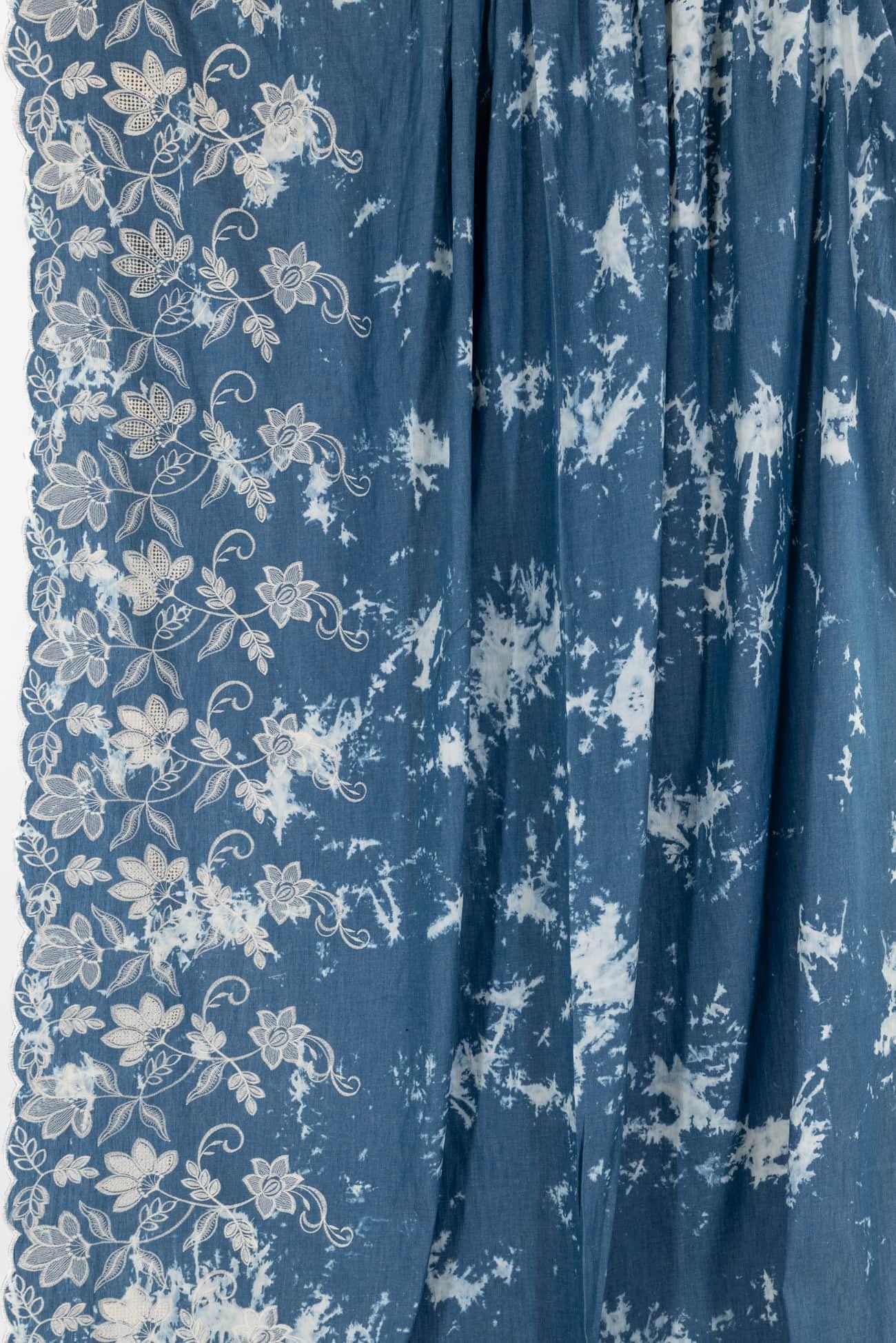 Skyland Shibori Embroidered Cotton Woven - Marcy Tilton Fabrics