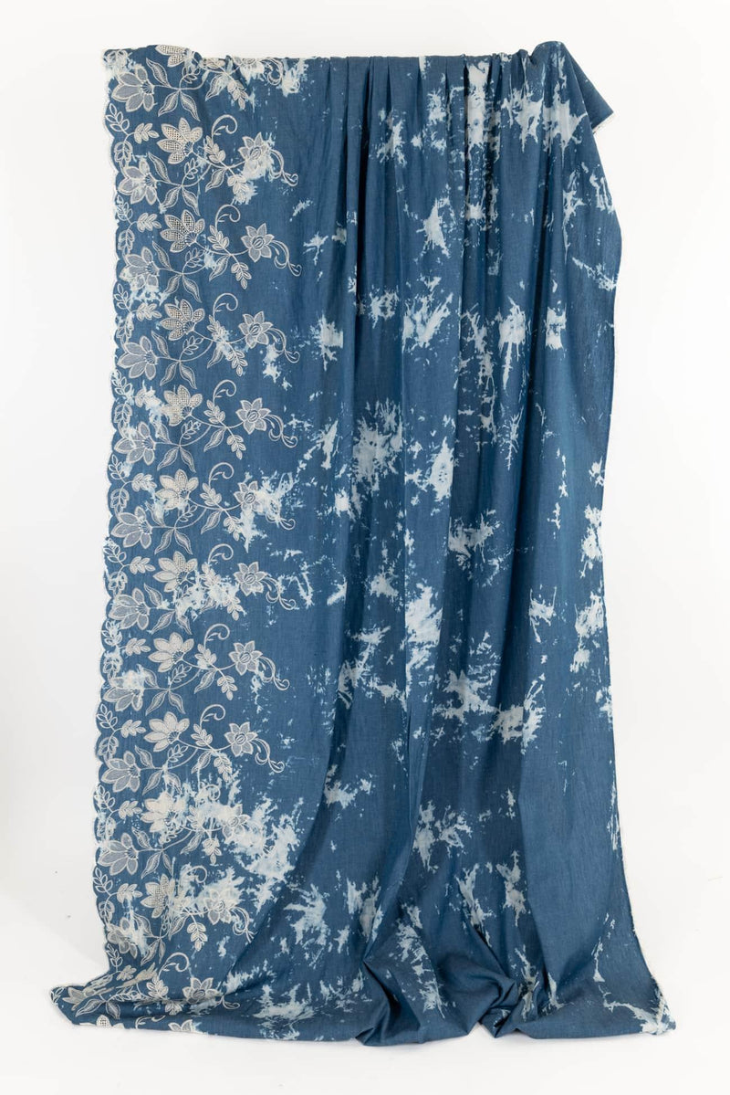 Skyland Shibori Embroidered Cotton Woven - Marcy Tilton Fabrics