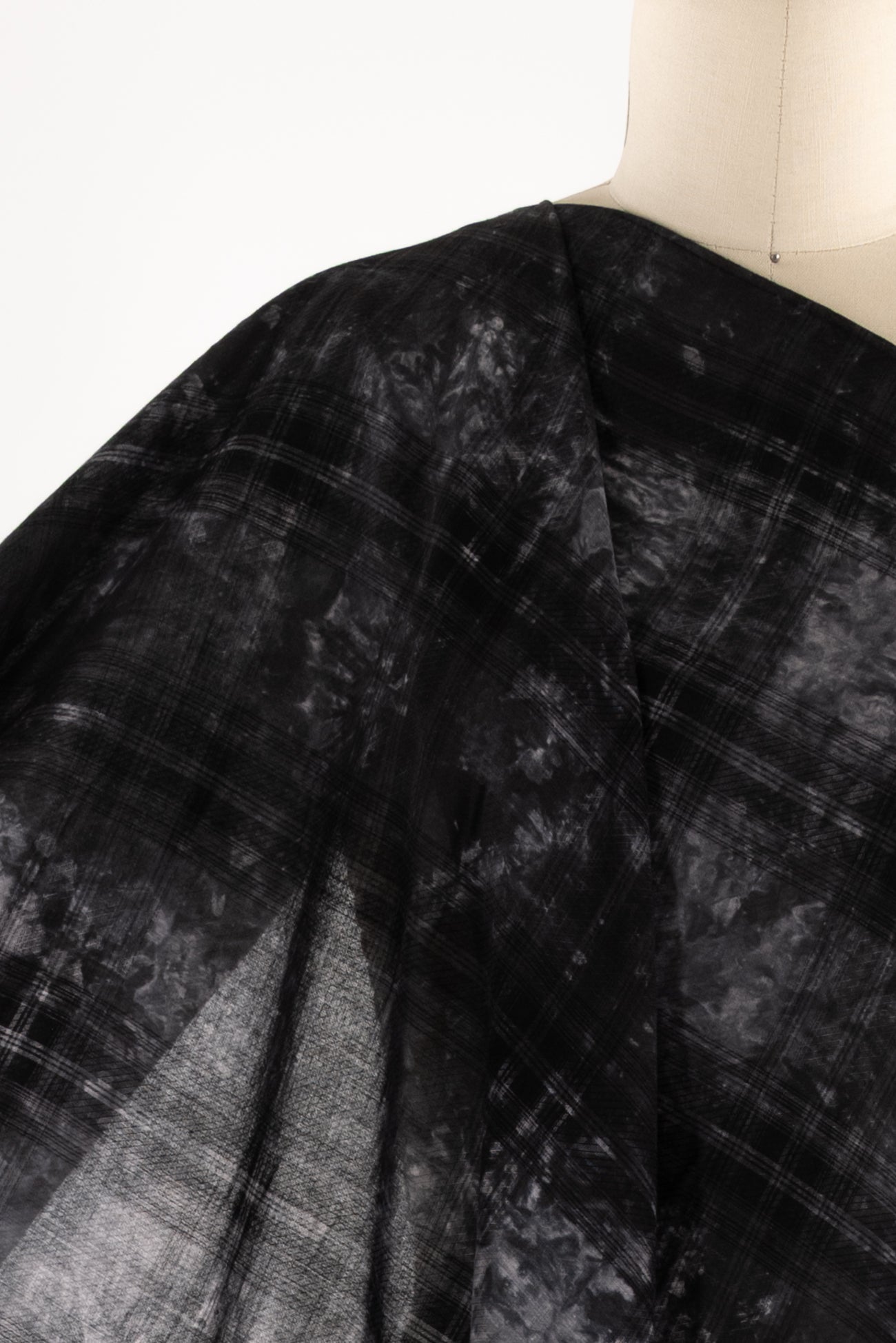 Smokey Gray Plaid Cotton Woven