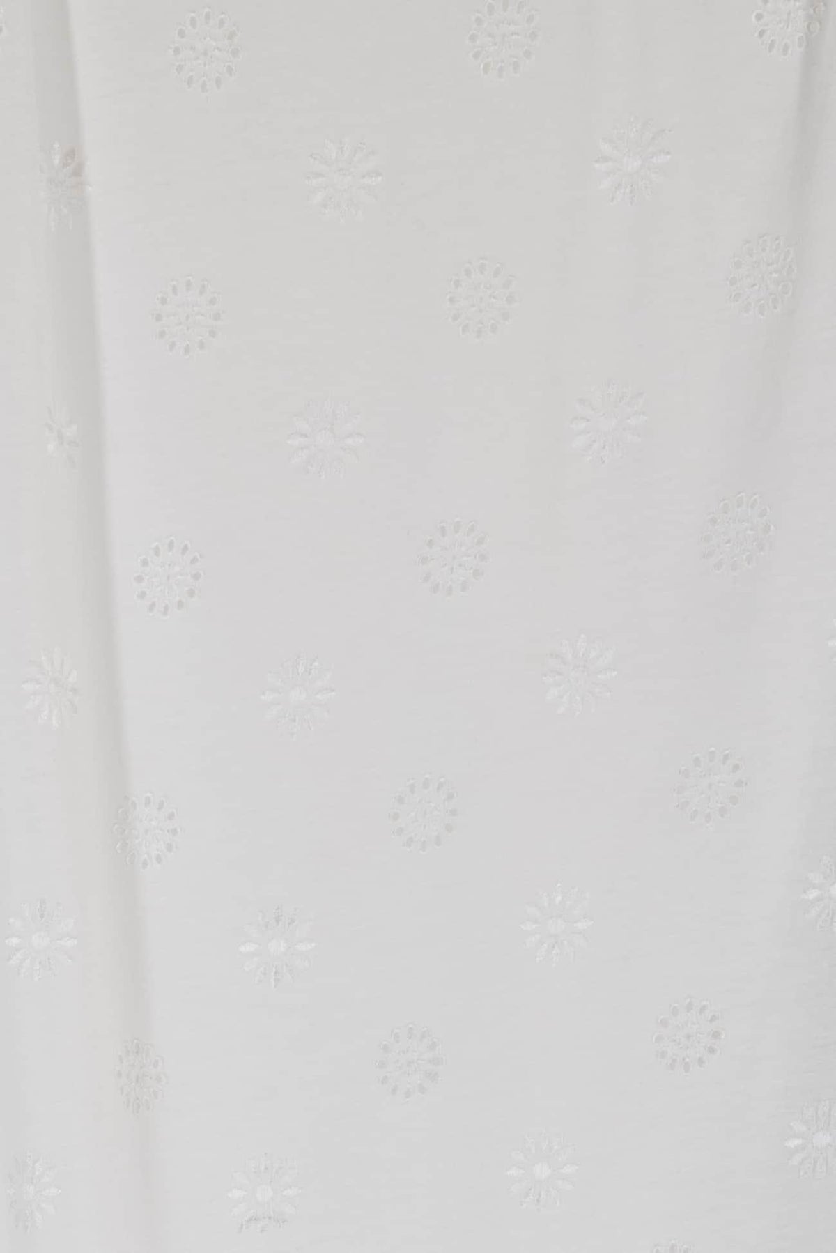 Snowdrop Embroidered Eyelet White Knit - Marcy Tilton Fabrics