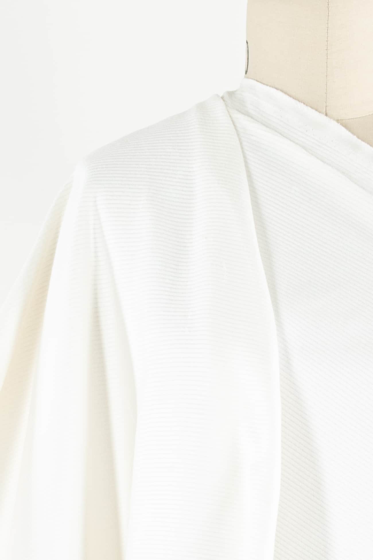 Snow White Cotton Wide Wale Stretch Corduroy Woven