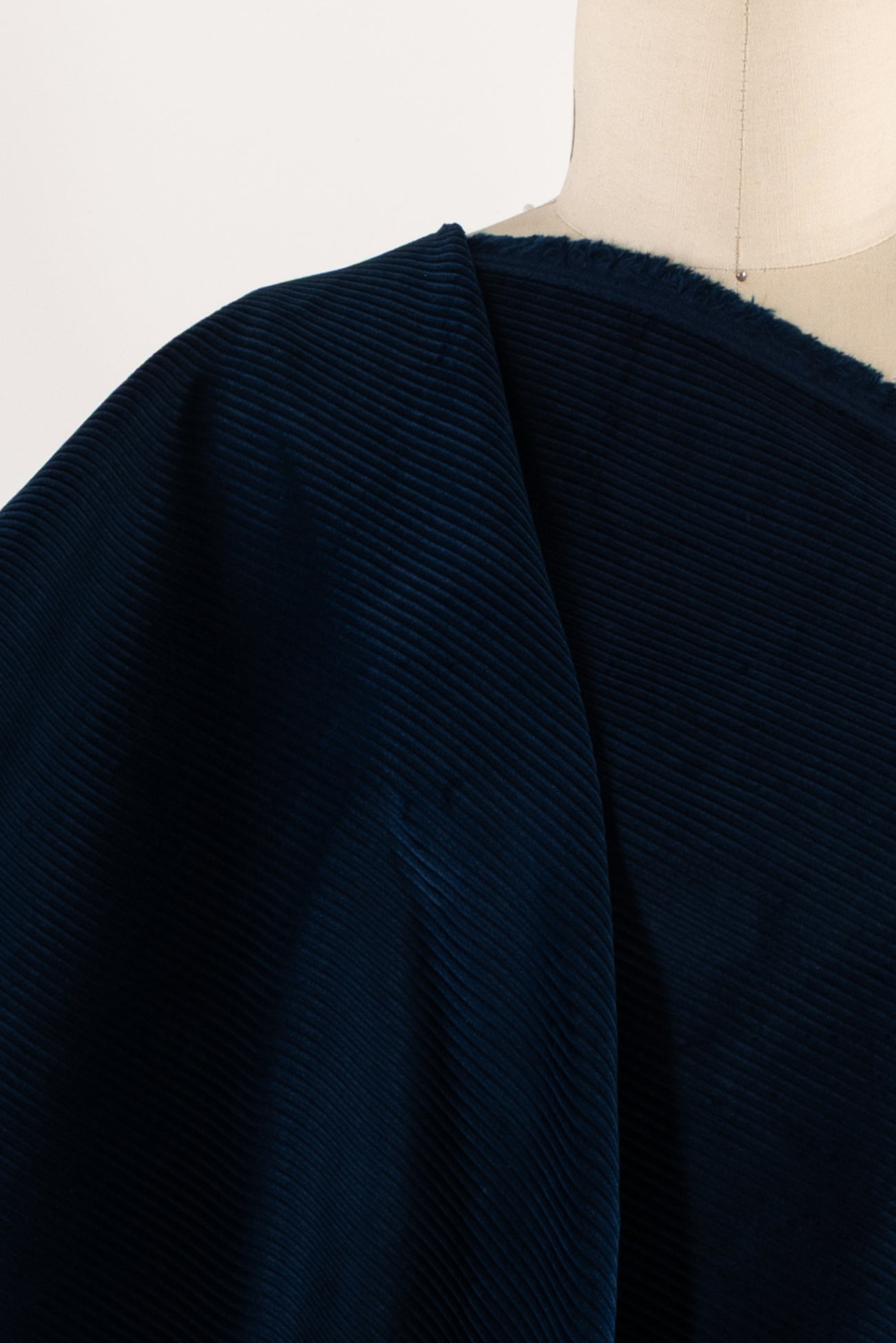 Space Blue Italian Cotton Wide Wale Corduroy Woven