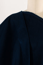 Space Blue Italian Cotton Wide Wale Corduroy Woven