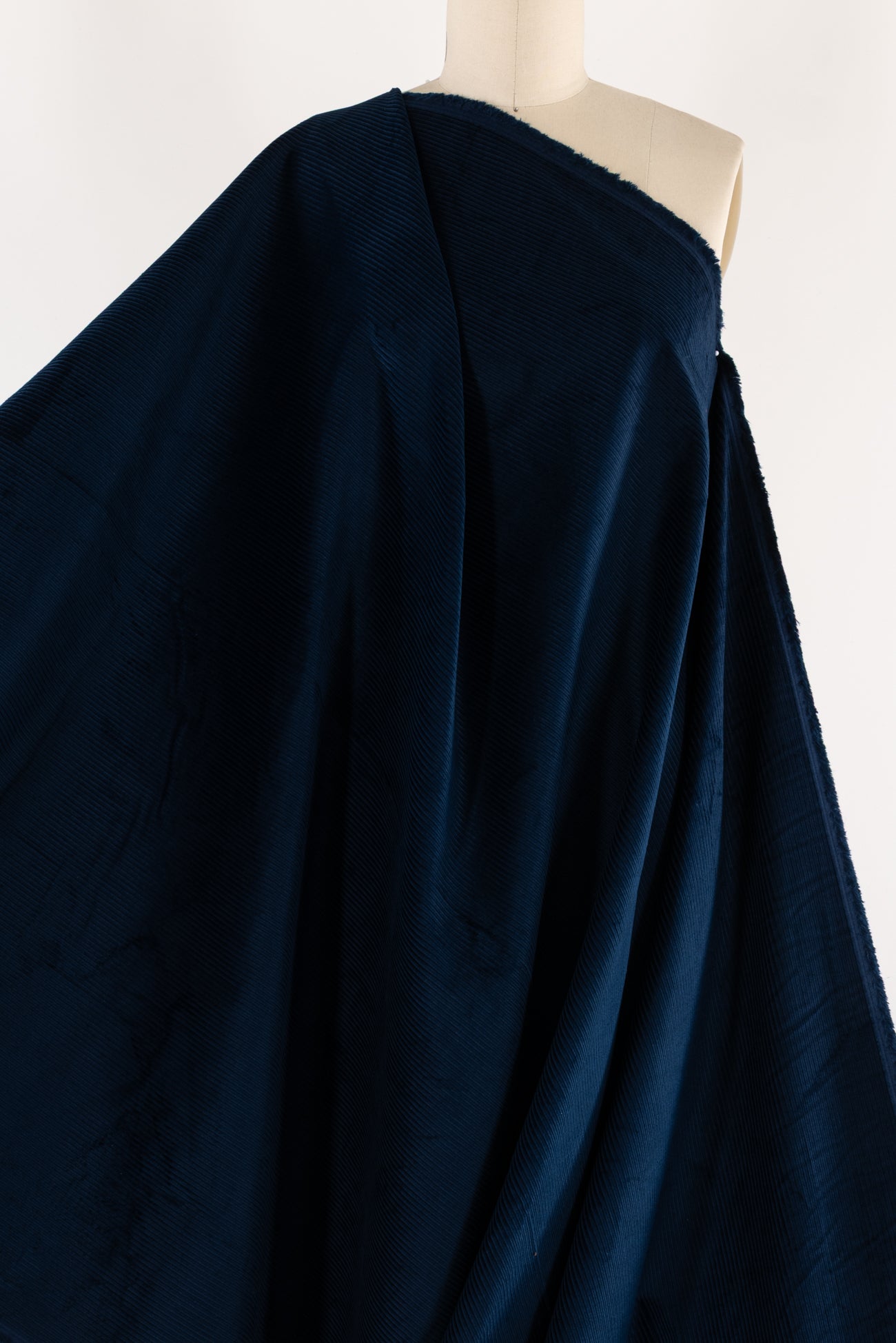 Space Blue Italian Cotton Wide Wale Corduroy Woven