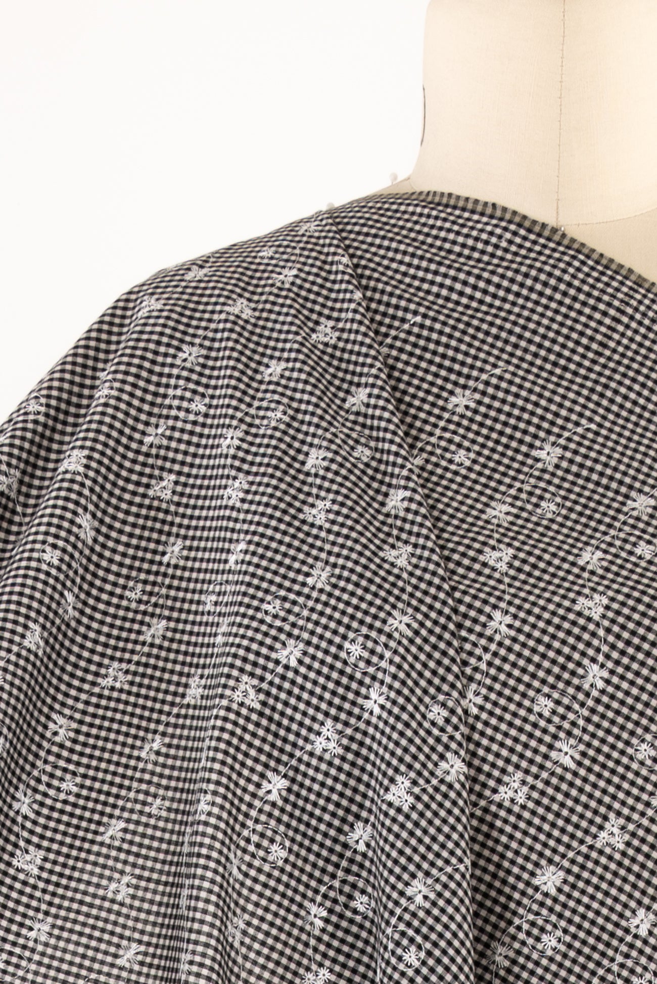 Starflower Gingham Embroidered Cotton Woven