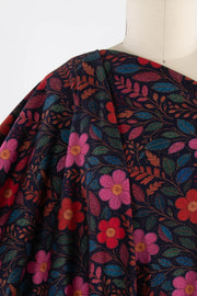 Stitched Blooms Dutch Cotton French Terry Knit