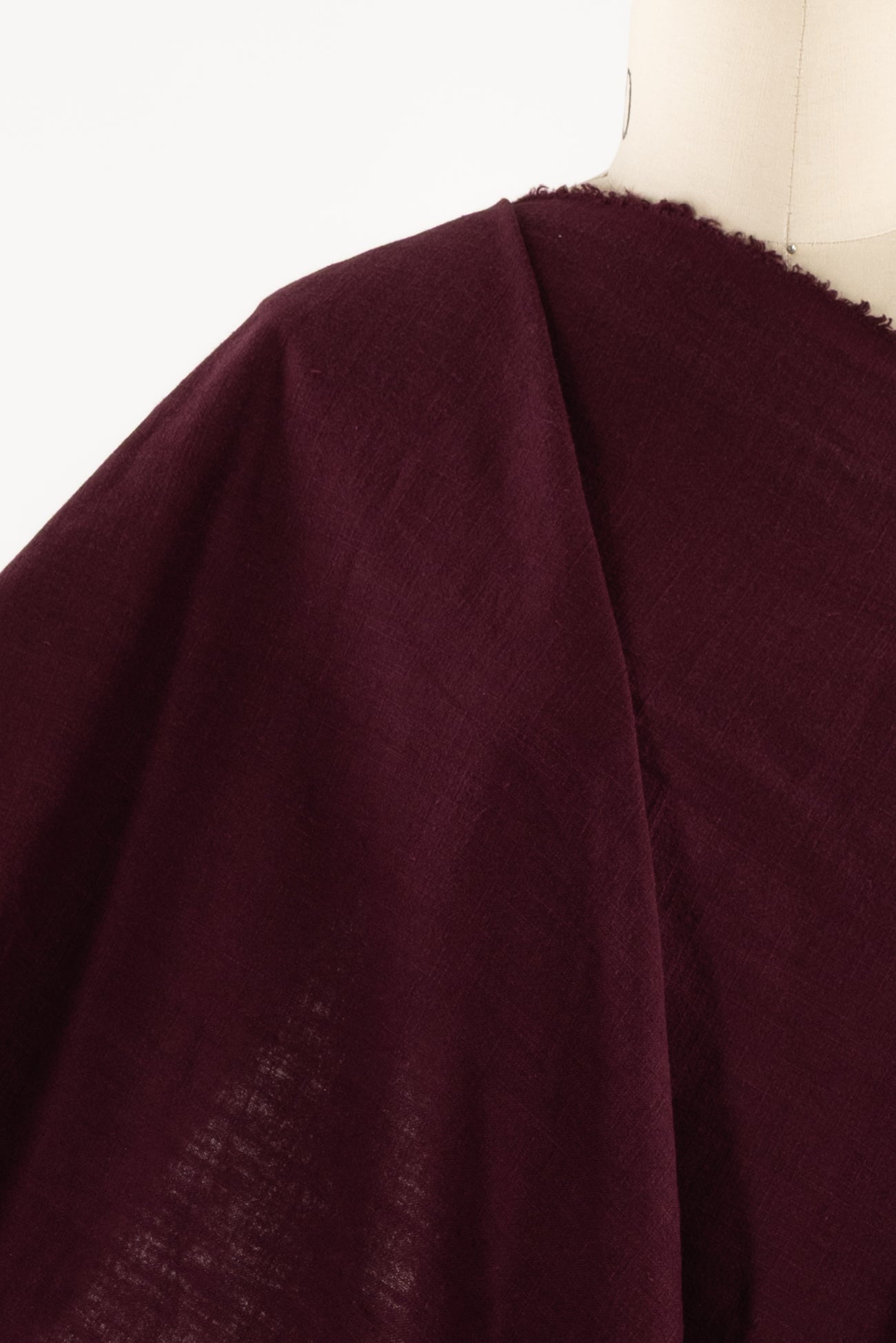Stonewashed Burgundy Ramie Woven