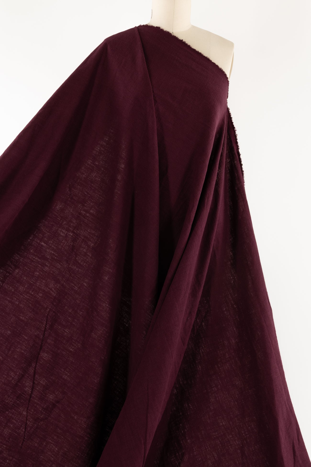 Stonewashed Burgundy Ramie Woven
